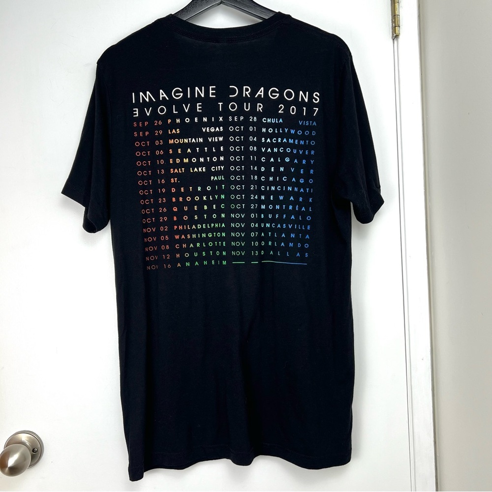 Imagine Dragons ‘Evolve Tour 2017’ Official Merchandise Tee size L Black Multi